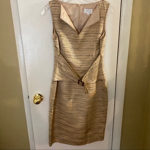 David Meister Belted Sheath Dress Size 6